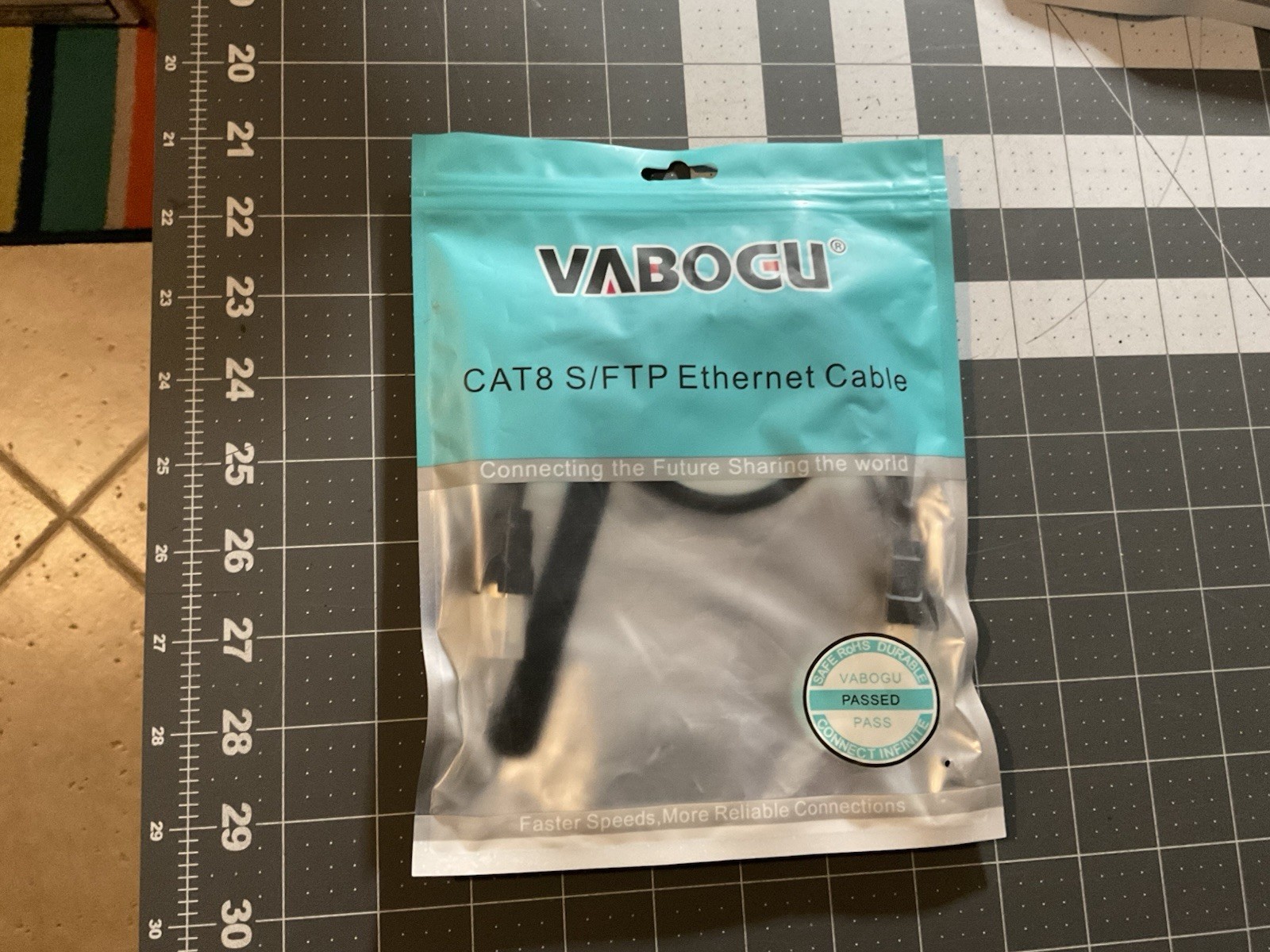 Vabogu Cat 8 S/FTP Ethernet Cable 1.5 Ft, Indoor Outdoor, T2