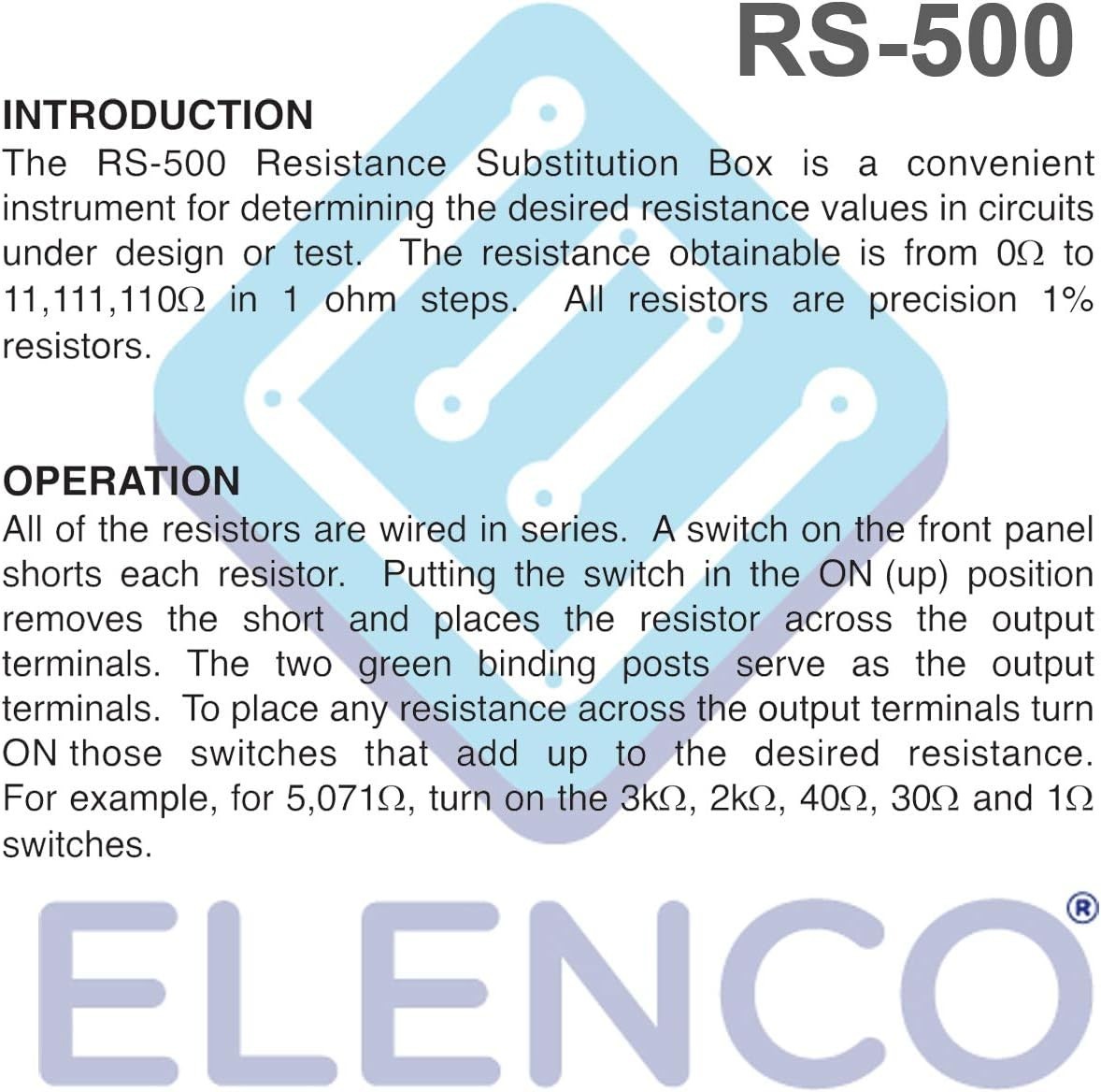 Efficient 1Ω to 11,111,110Ω Resistance Substitution Box for Electronics Testing
