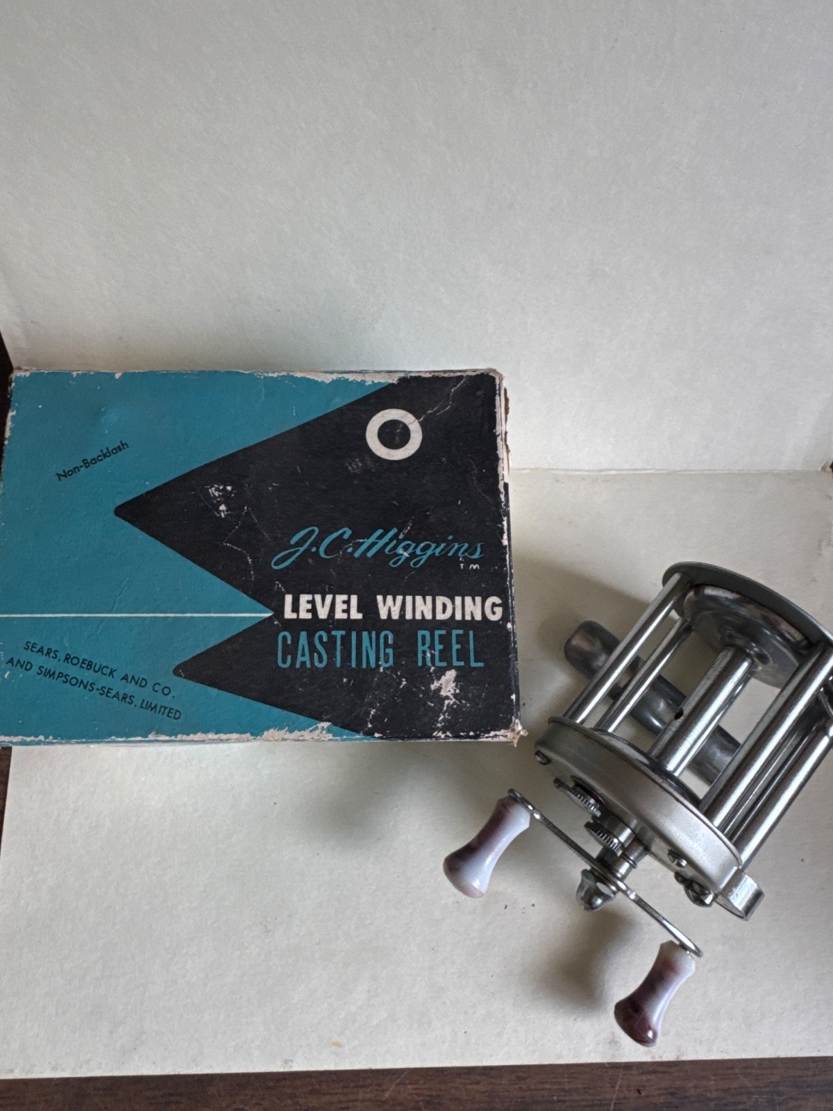 JC Higgins No 3981 Level Winding non-backlash Casting Reel - New In Box