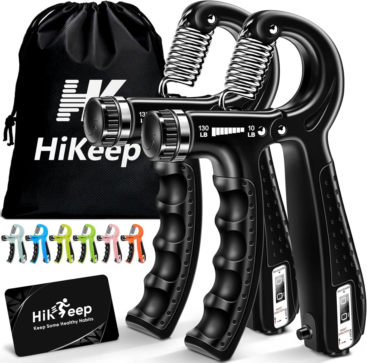 Grip Strength Trainer Kit (2 Pack), Forearm Strengthener, Hand Grip Gripper Stre