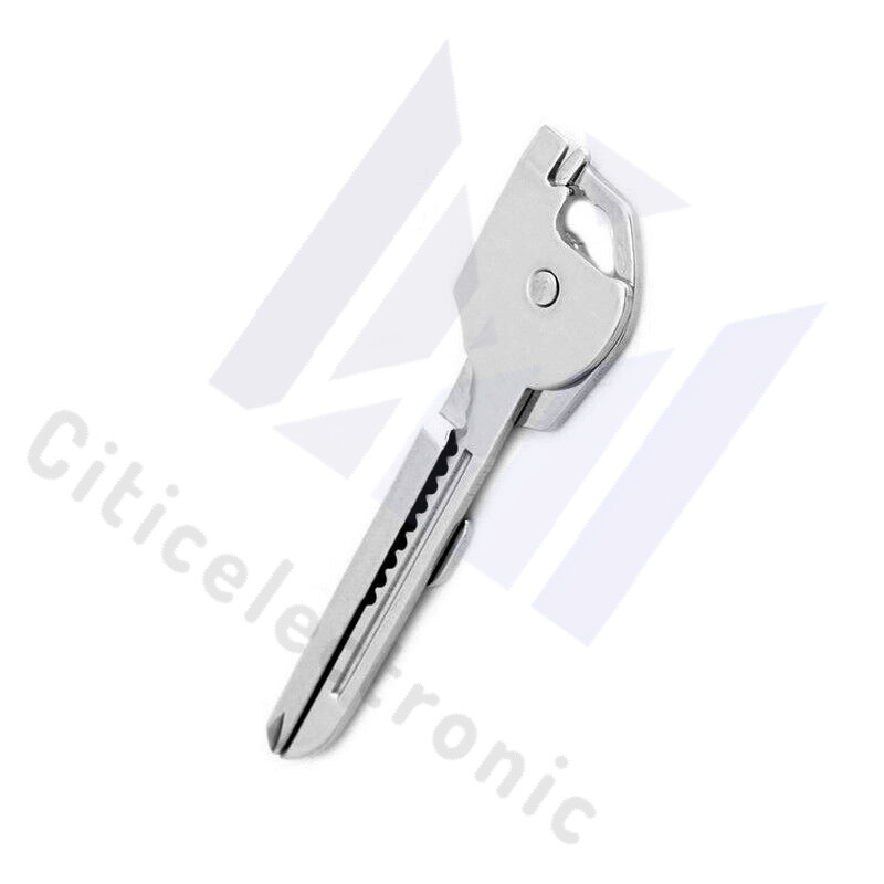 1PCS 6-in-1 Utili Key Tool Keyring Keychain Multifunction Stainless Steel Fast