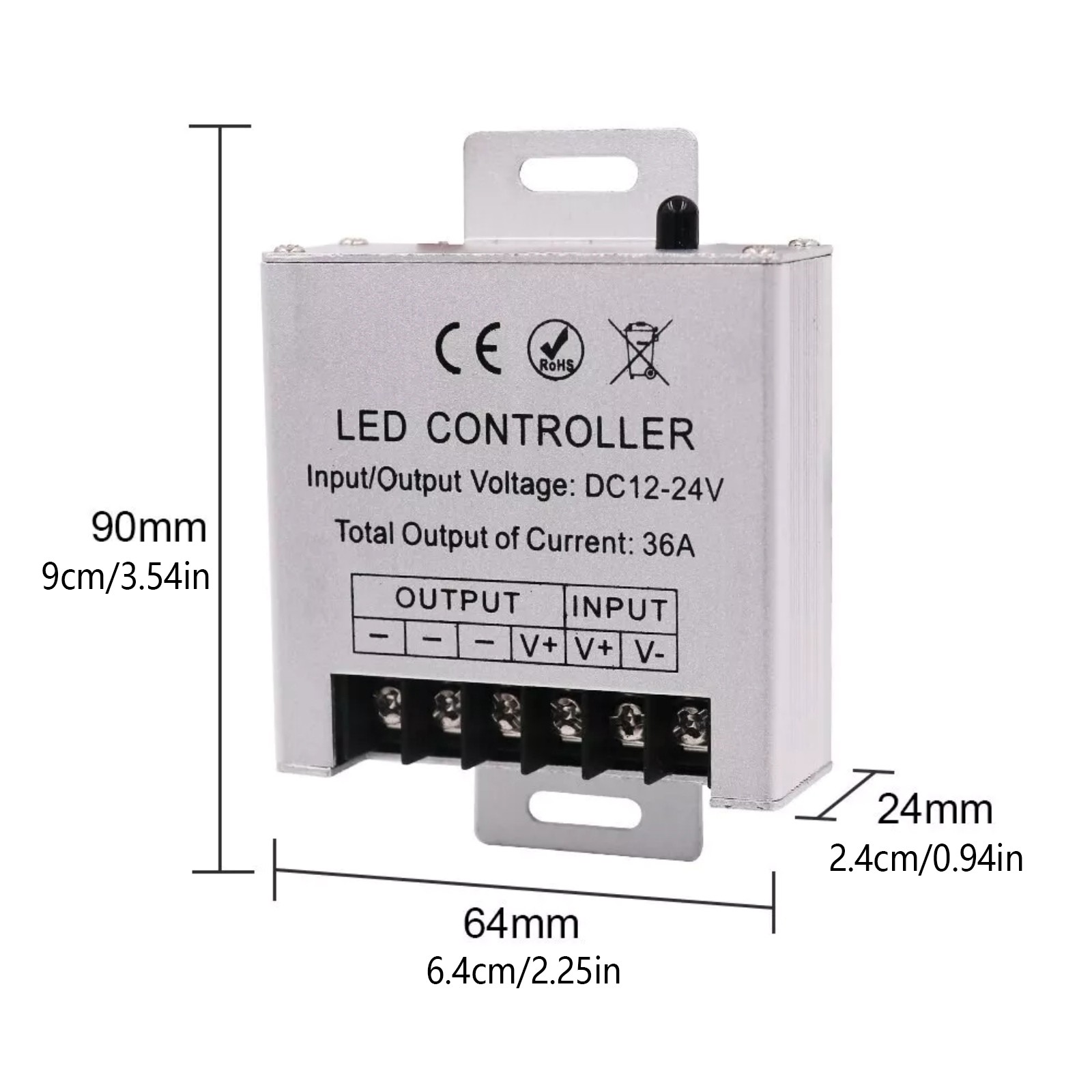 Wireless LED DC 23Keys Remote Controller 36A 12V 24V IR 360W Light Dimmer