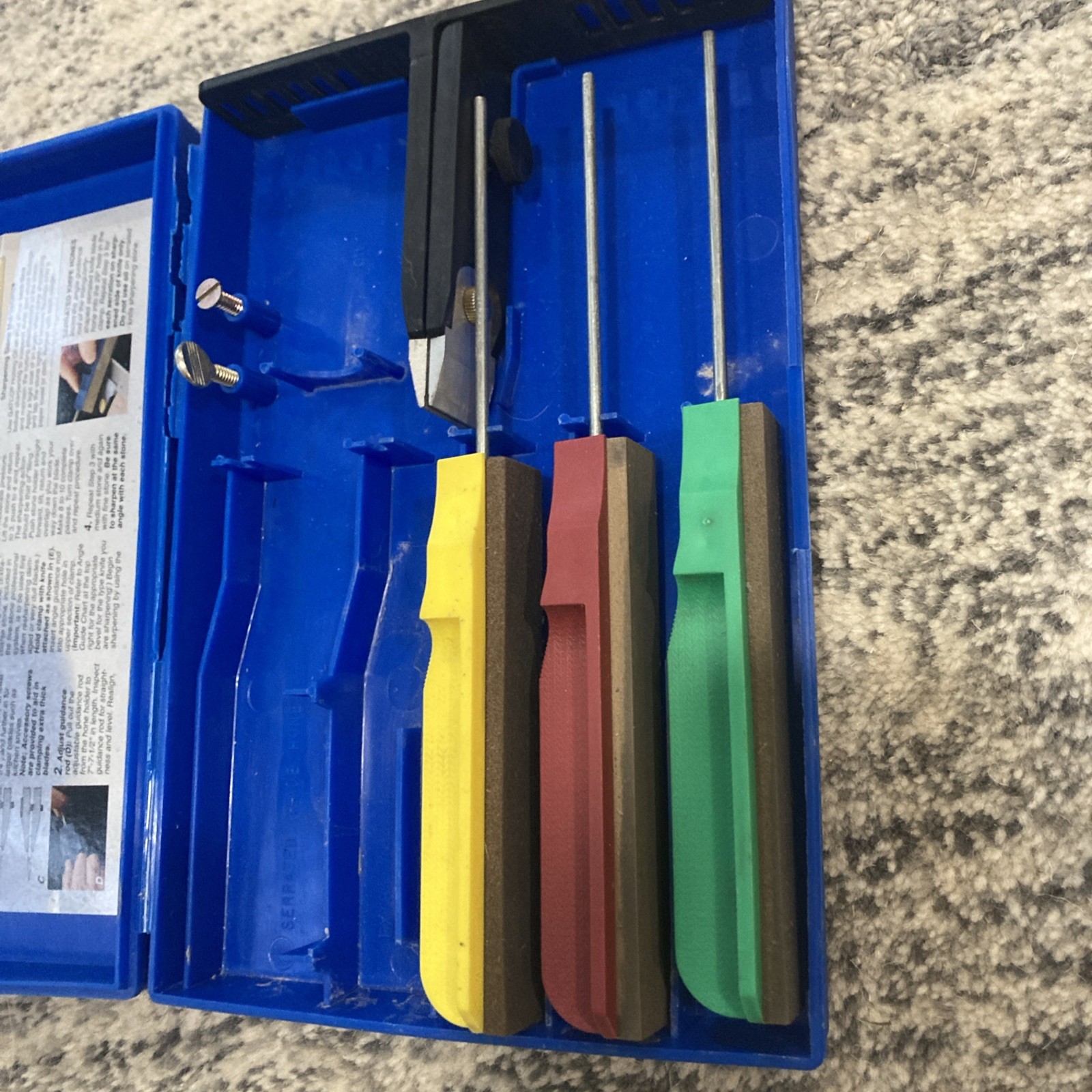 GATCO SHARPENERS Knife Sharpening Kit, 3 Stones and Blade Holder Made in the USA
