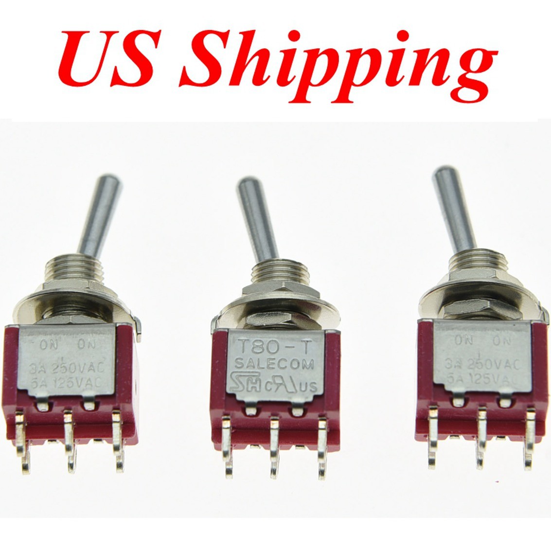 3x Guitar Toggle Switches DPDT 6 Pin ON-ON Mini Switch UL Verified SH Switches