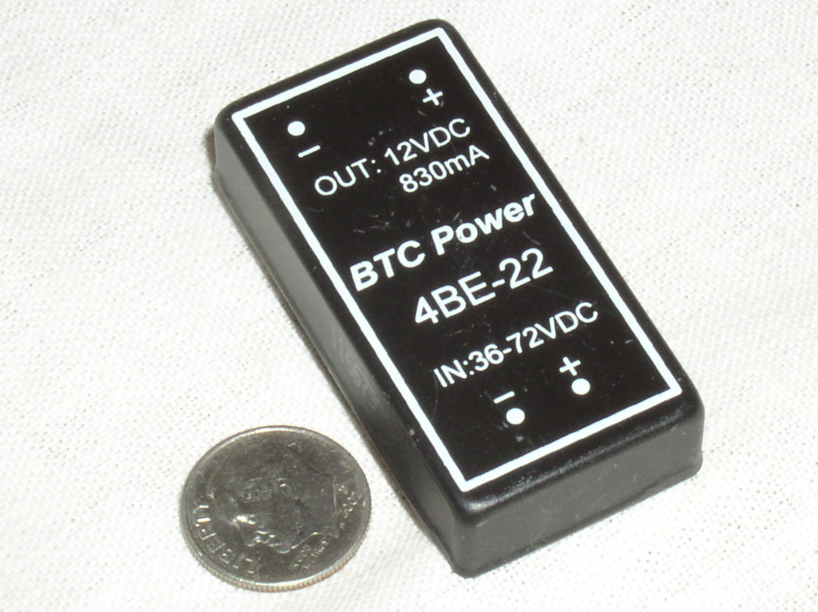 BTC POWER 4BE-22 10 W WATT 48V IN-12 V VOLT OUT 10W DC-DC CONVERTER 1/4 BRICK