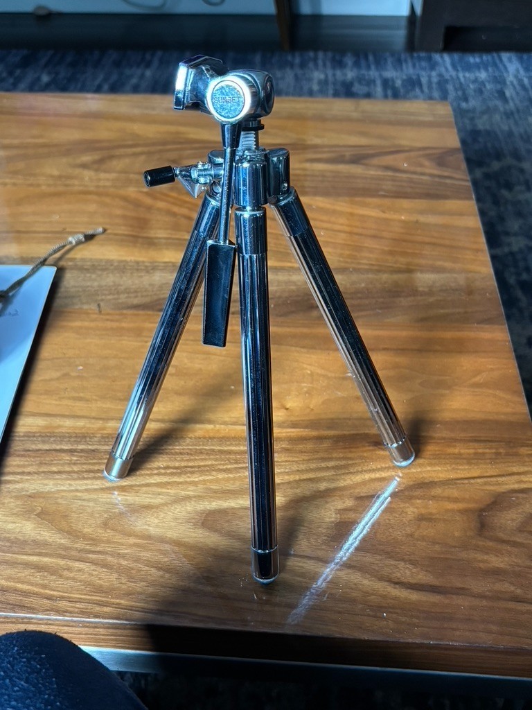 Sunset Tripod 11.5" Expands to 17" Leather Case