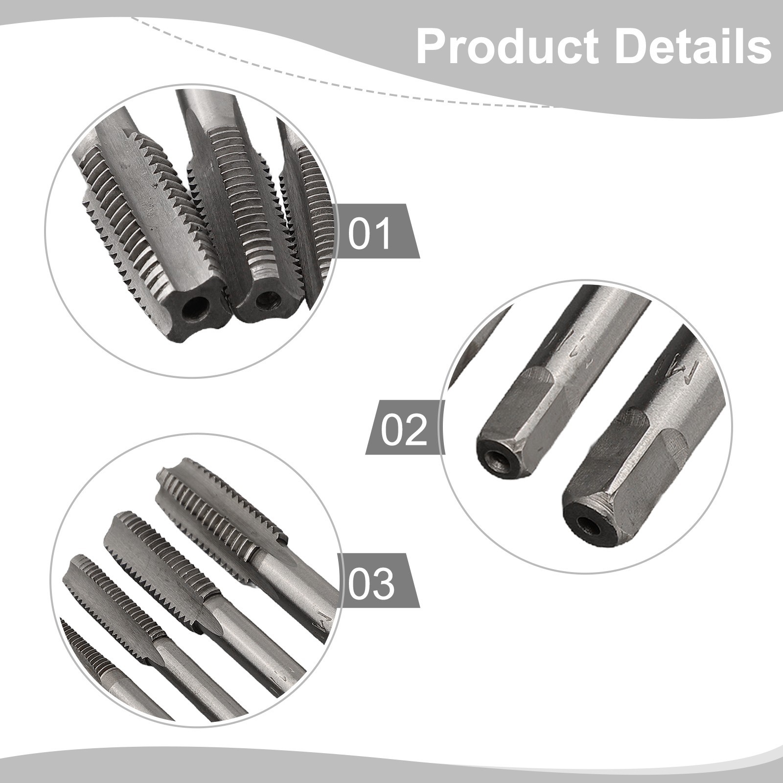 Tap Drill Bits Spiral Pointed Tap Hand Tools Kit M3-Metric Right Hand