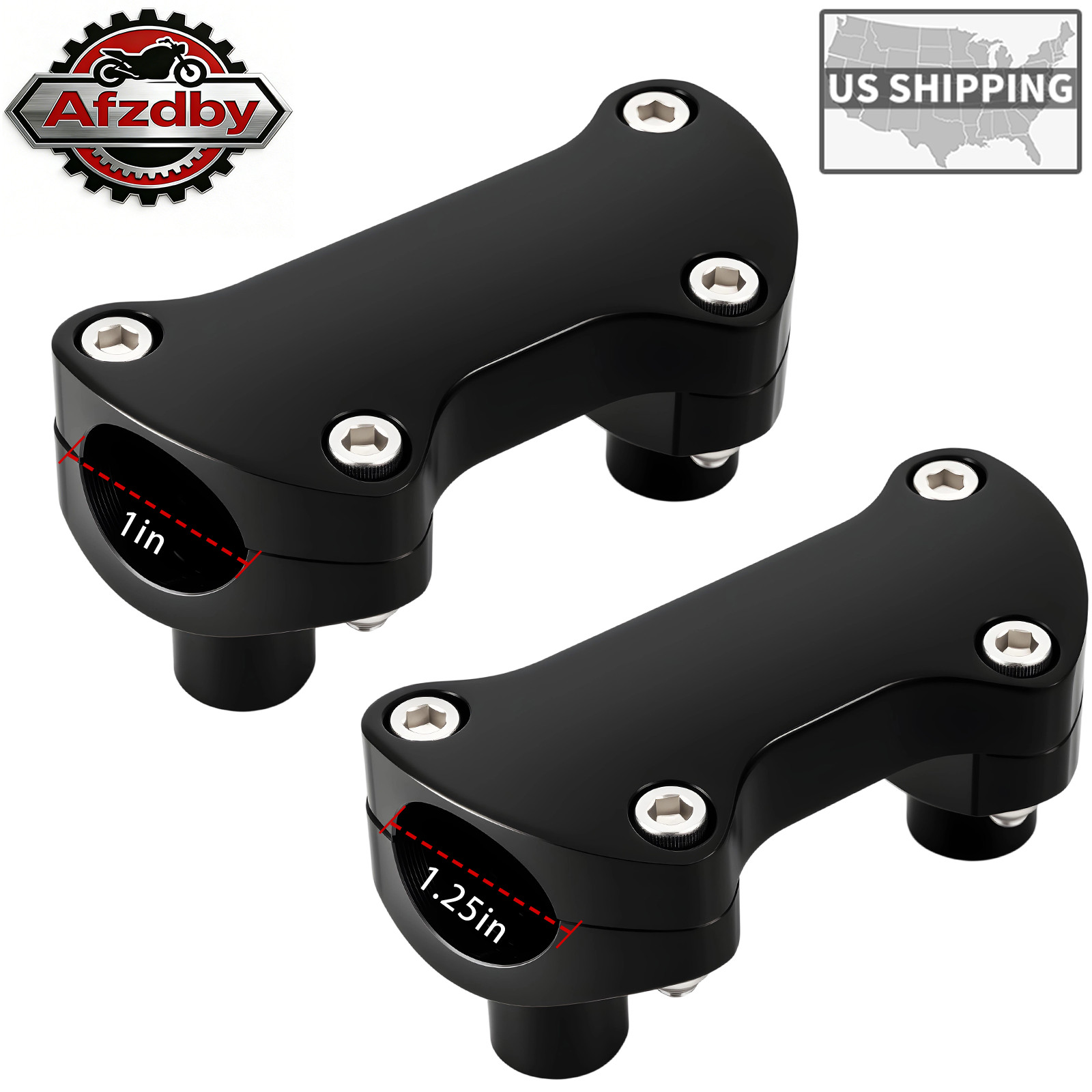 1.25"&1" Handlebar Riser Top Clamp Kit For Harley Dyna Softail Sportster Touring