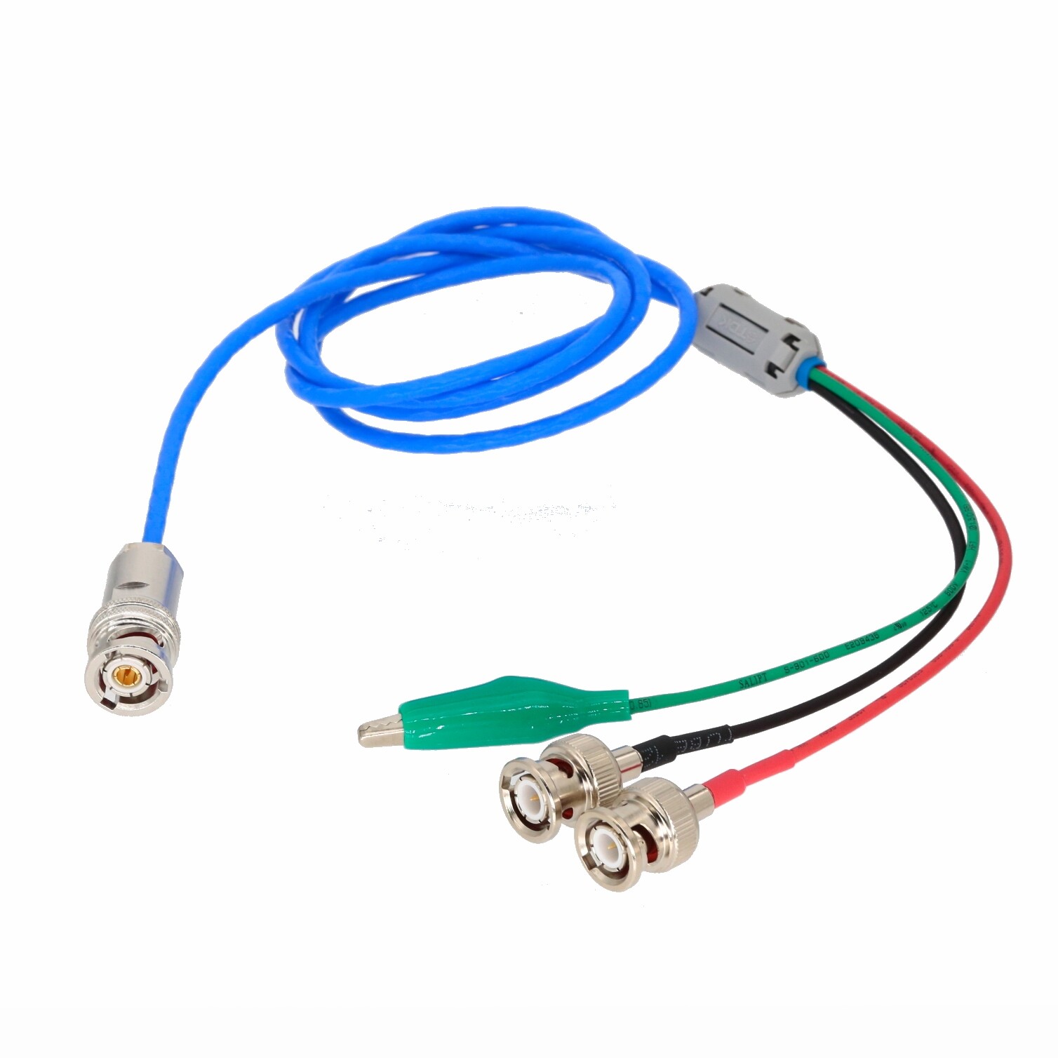 Triaxial 3-Slot TRB Plug to 2x BNC Male Alligator Clip Cable M17/176-00002 1~6FT