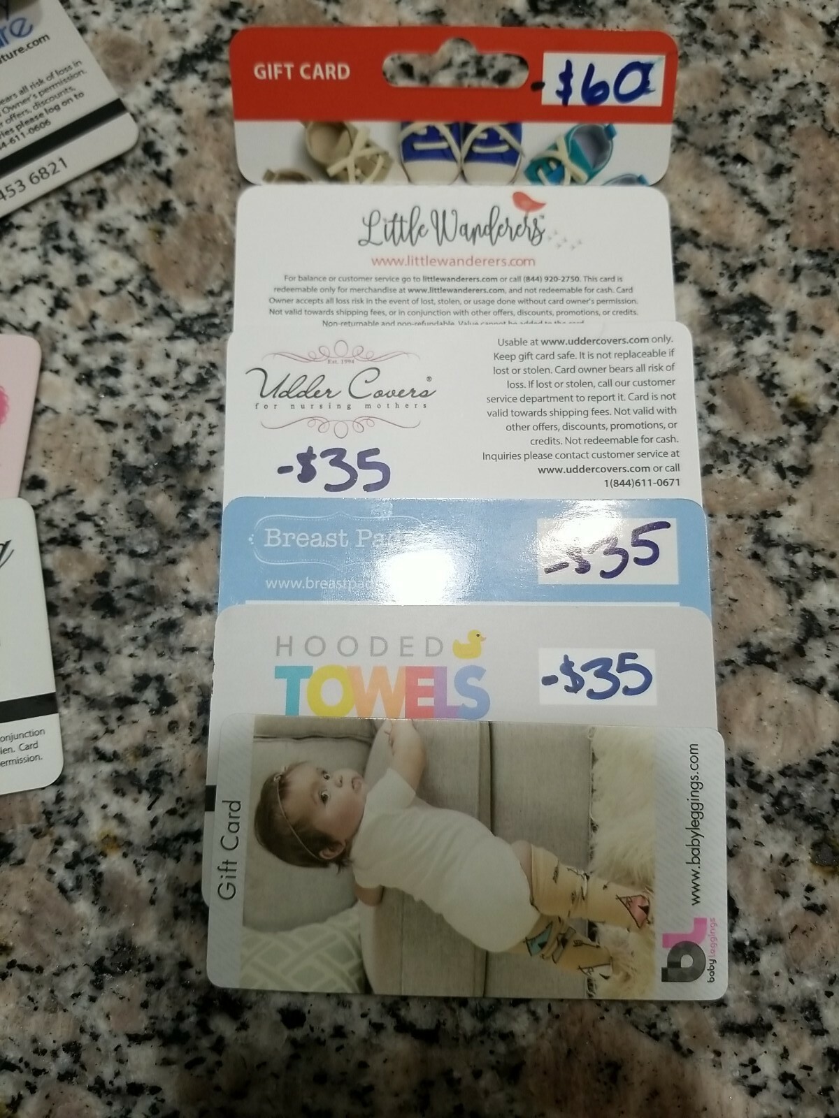 Baby Gift Cards $405 worth
