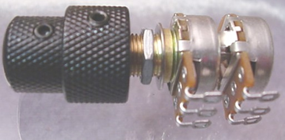 BLACK DUAL CONTROL GUITAR  KNOB + POTENTIOMETER 2 IN 1