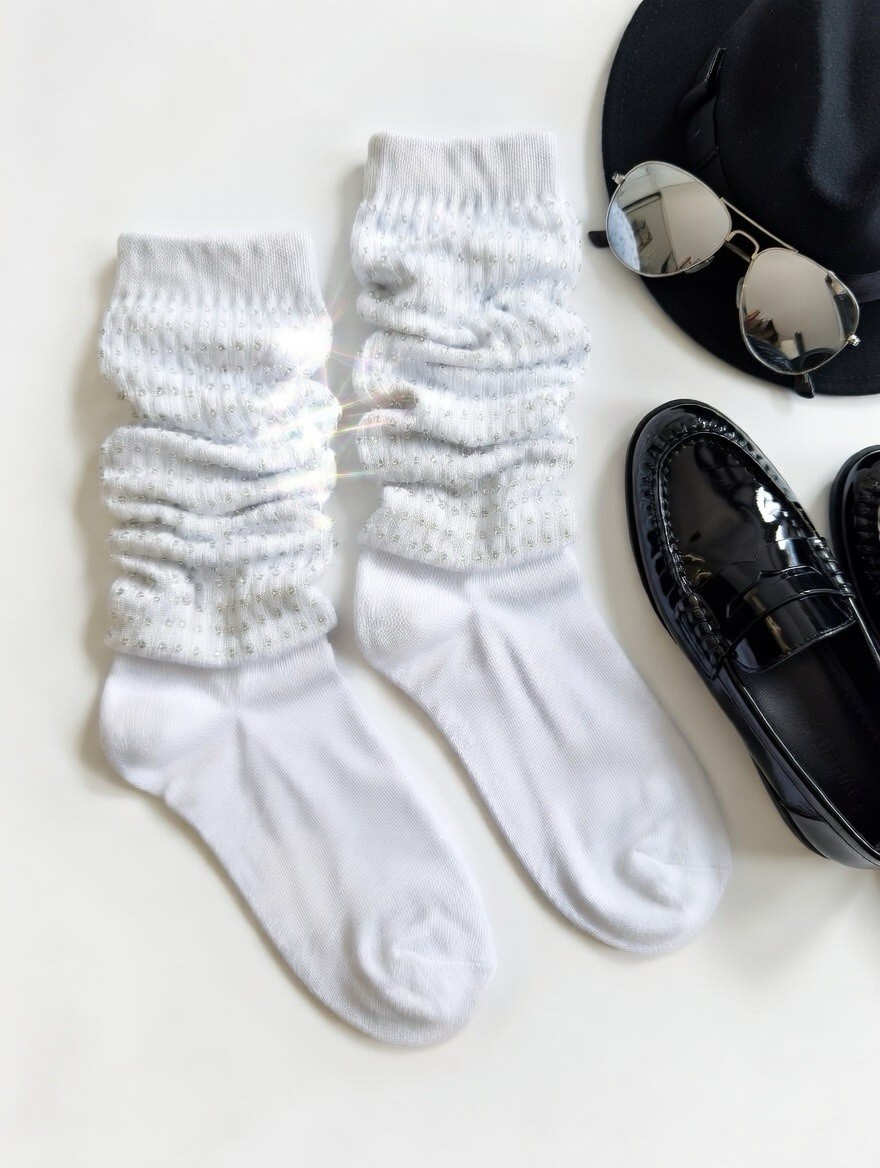 Michael Jackson inspired sparkly  glitter slouch sock