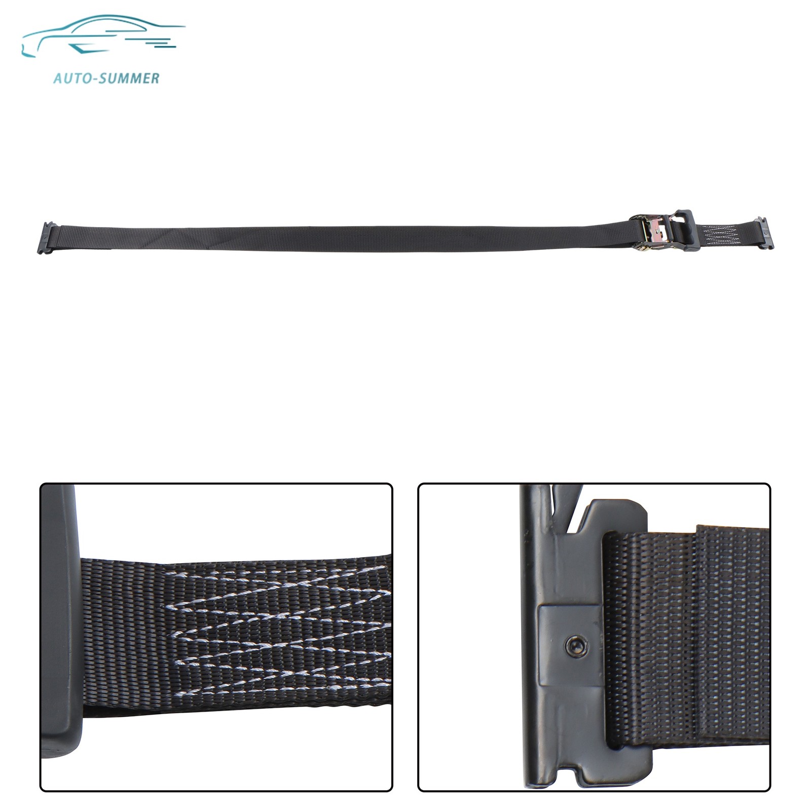 1 Pack Wheel Chock Tie Down Strap Kit For Trailer ATV UTV Black Ratchet Straps