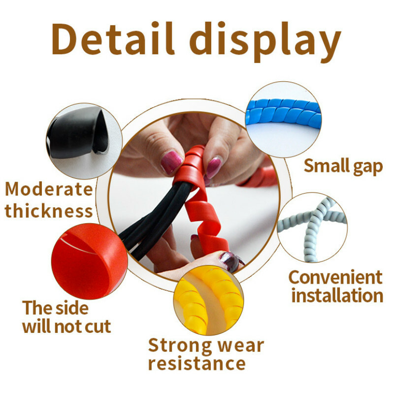 UK 8mm Spiral Cable Wire Protector Wrapping Sleeve Line Organizer Tube Cover