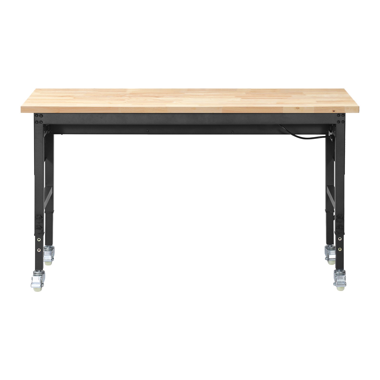 VEVOR 60-inch Adjustable Workbench Wood Work Table with Power Outlet & Drawer