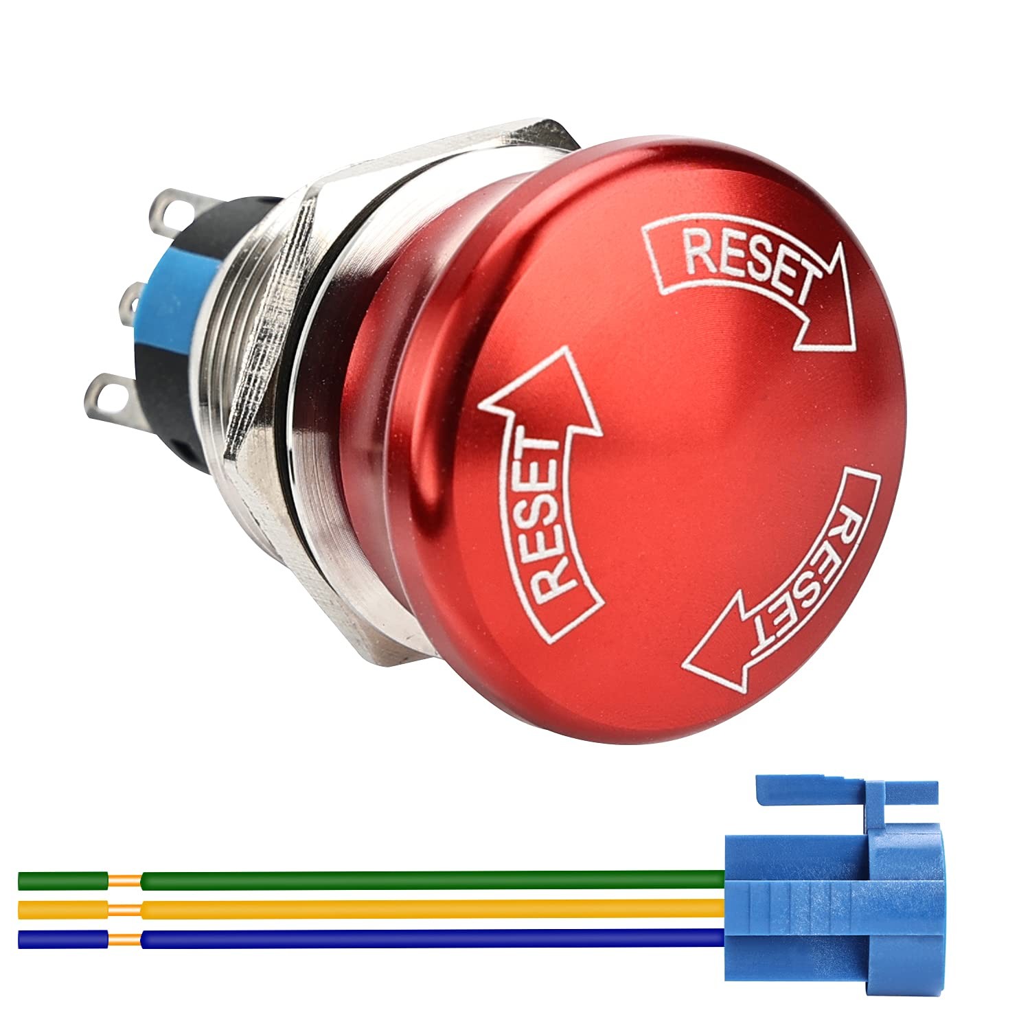 APIELE 22mm Metal Emergency Stop Push Button Swicth Latching 12V-250V Stianle...