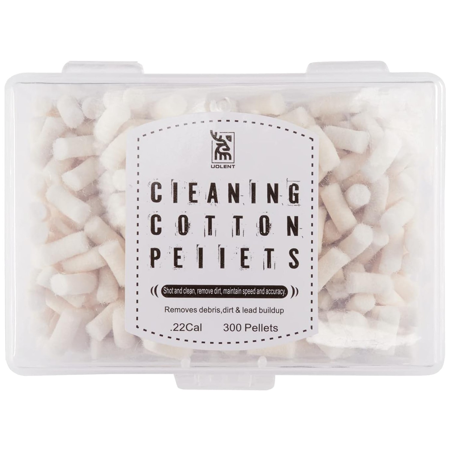 High-Density Wool Cleaning Pellets for .22 Caliber – 300 Count with Storage Box