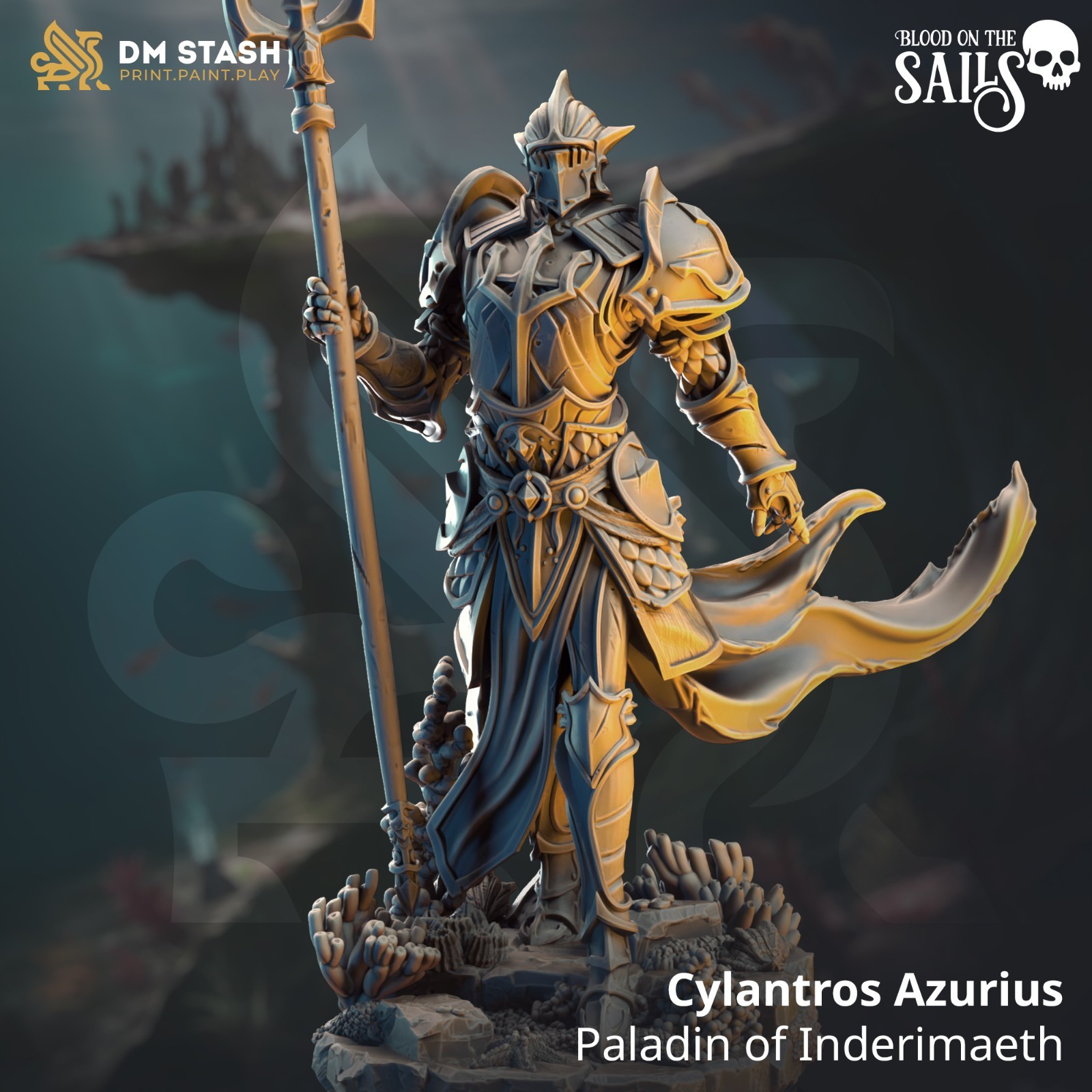 Cylantros Azurius-Elf, Human-Fighter, Paladin-3D Printed Miniature-D&D-TTRPG