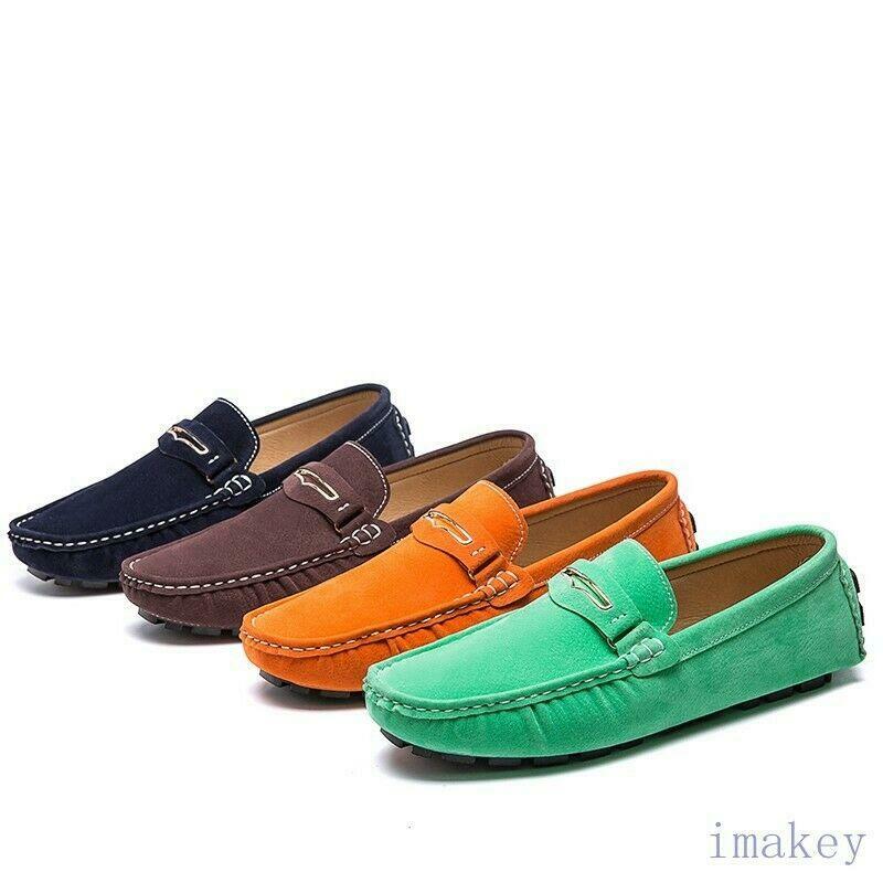 Fashion Men's Slip On Loafers Driving Outdoor Casual Round Toe Faux Suede Shoes
