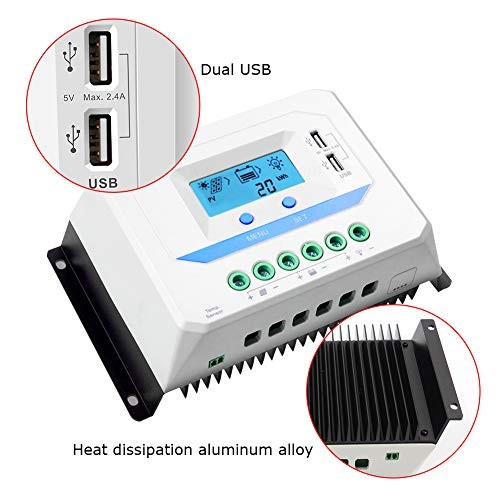 Solar Charge Controller 12V/24V Auto Working PWM Solar Panel Charge 10A