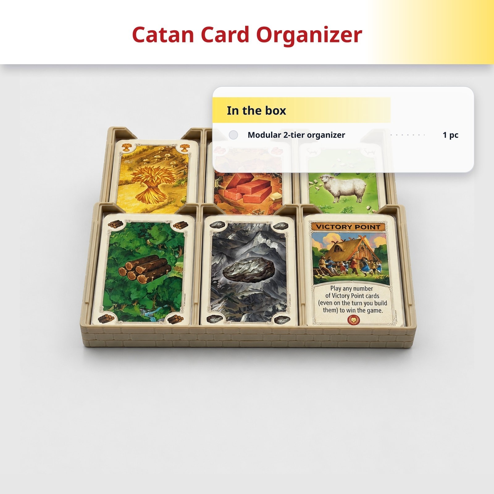 Catan Card Organizer 6 Slot Resource Card Holder