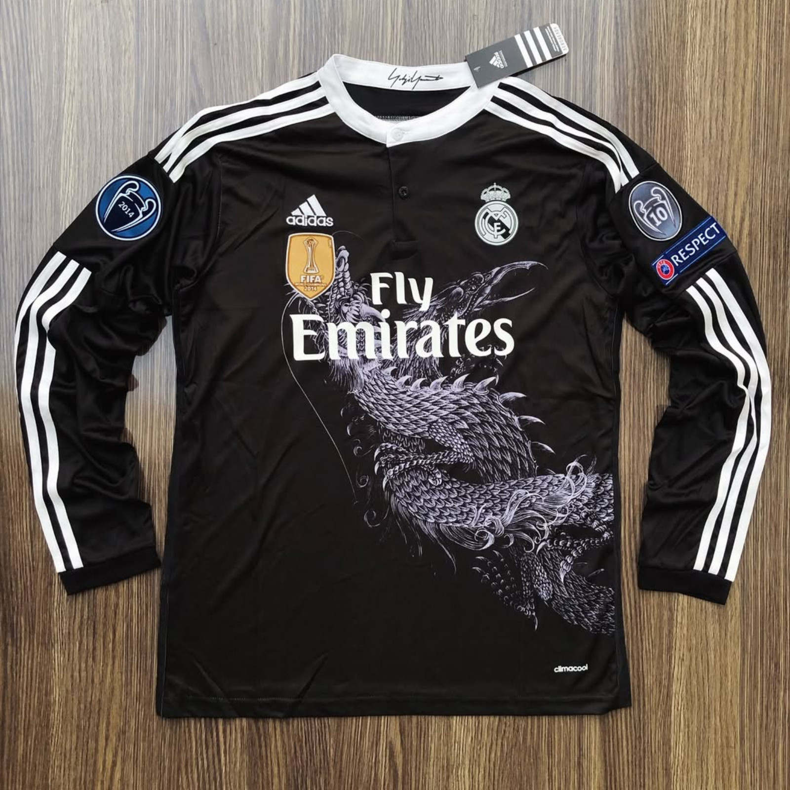 C. Ronaldo #7 Real Madrid 2014/2015 Black Dragon Third Long Sleeve Jersey size S