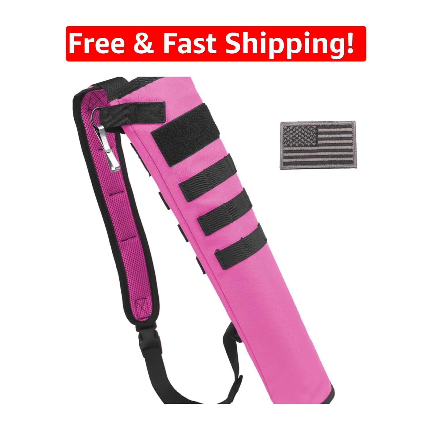 Customizable Pink Archery Quiver - Foldable, Lightweight for Target Shooting