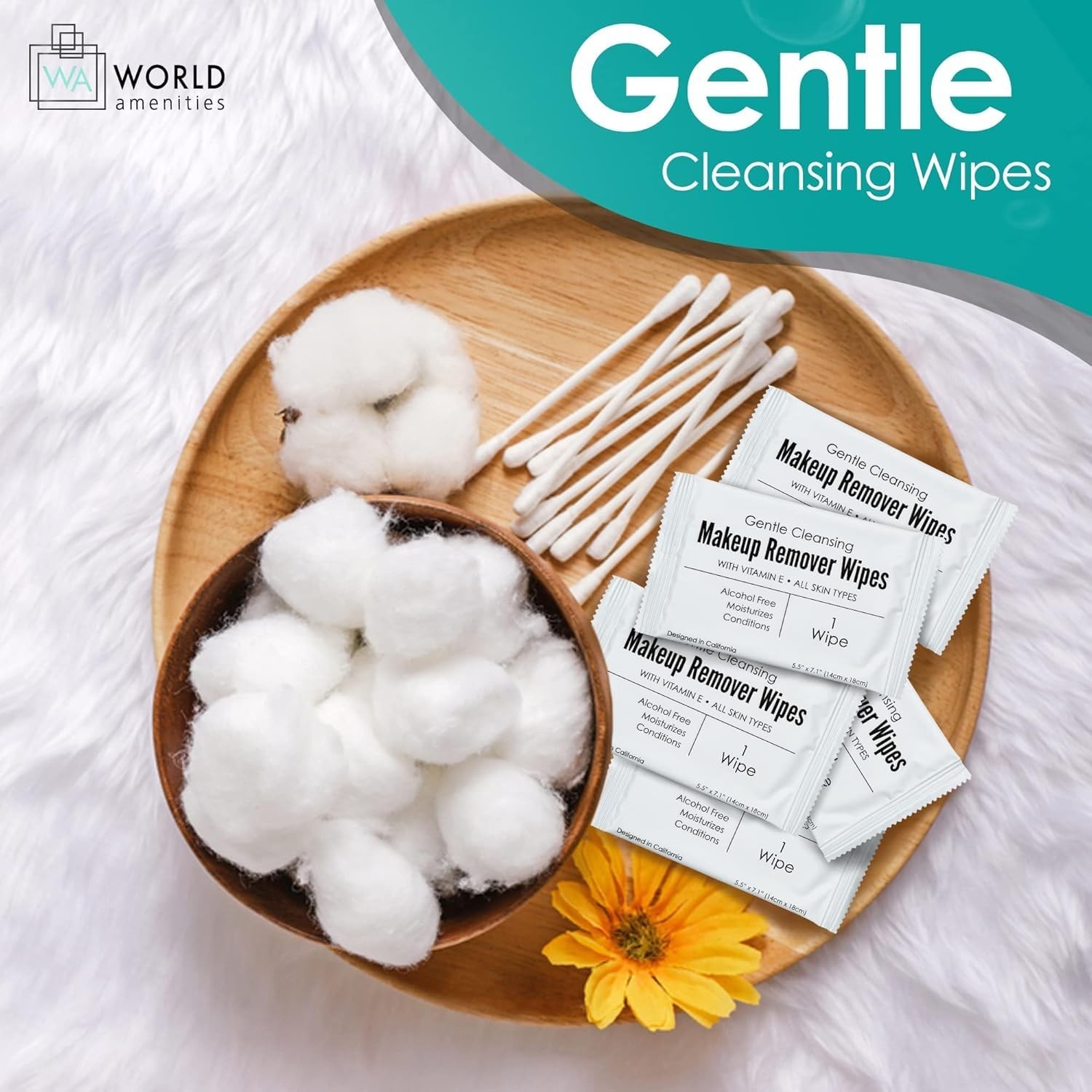 Bulk Makeup Remover Wipes | 50 Count | Individually Wrapped, Gentle Cleansing...