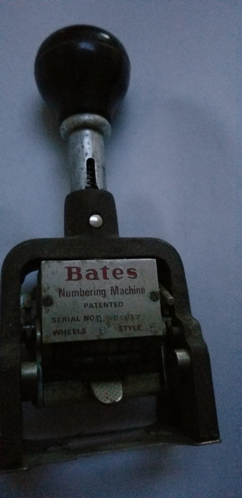 Vintage Bates Numbering Machine 6 Wheel Style E Stamper works