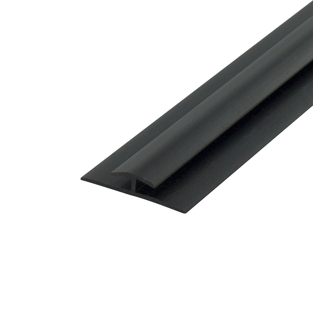 Outwater Plastic H Channel Fits Material 1/8 Inch Thick Black Styrene Divider