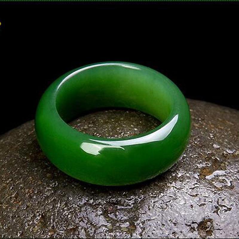 Jade Ring Green Real Natural Genuine Chinese Jewelry Charm Style For Women Men