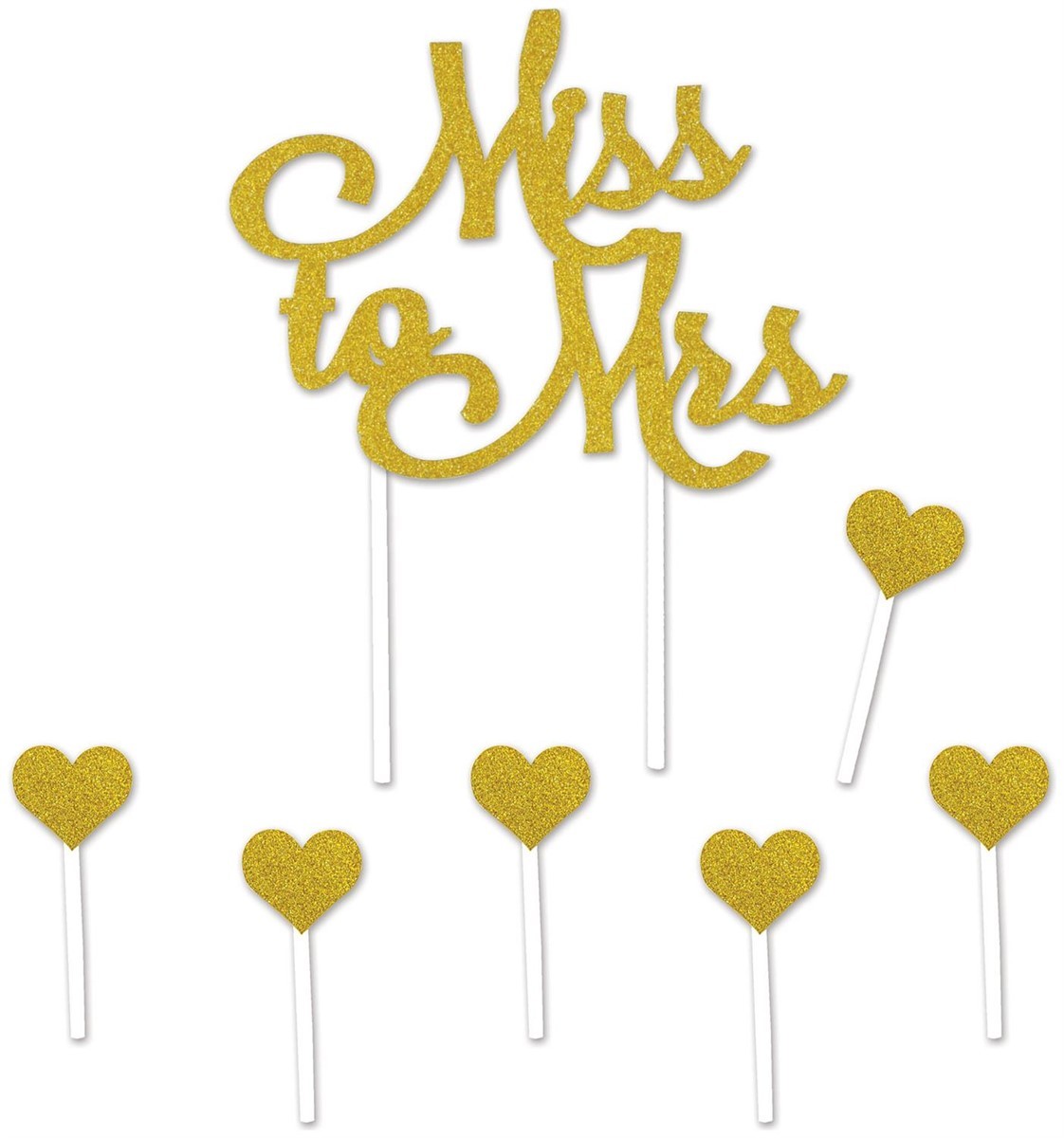 Miss To Mrs Cake Topper of Size 5" x 8¾" - Beistle
