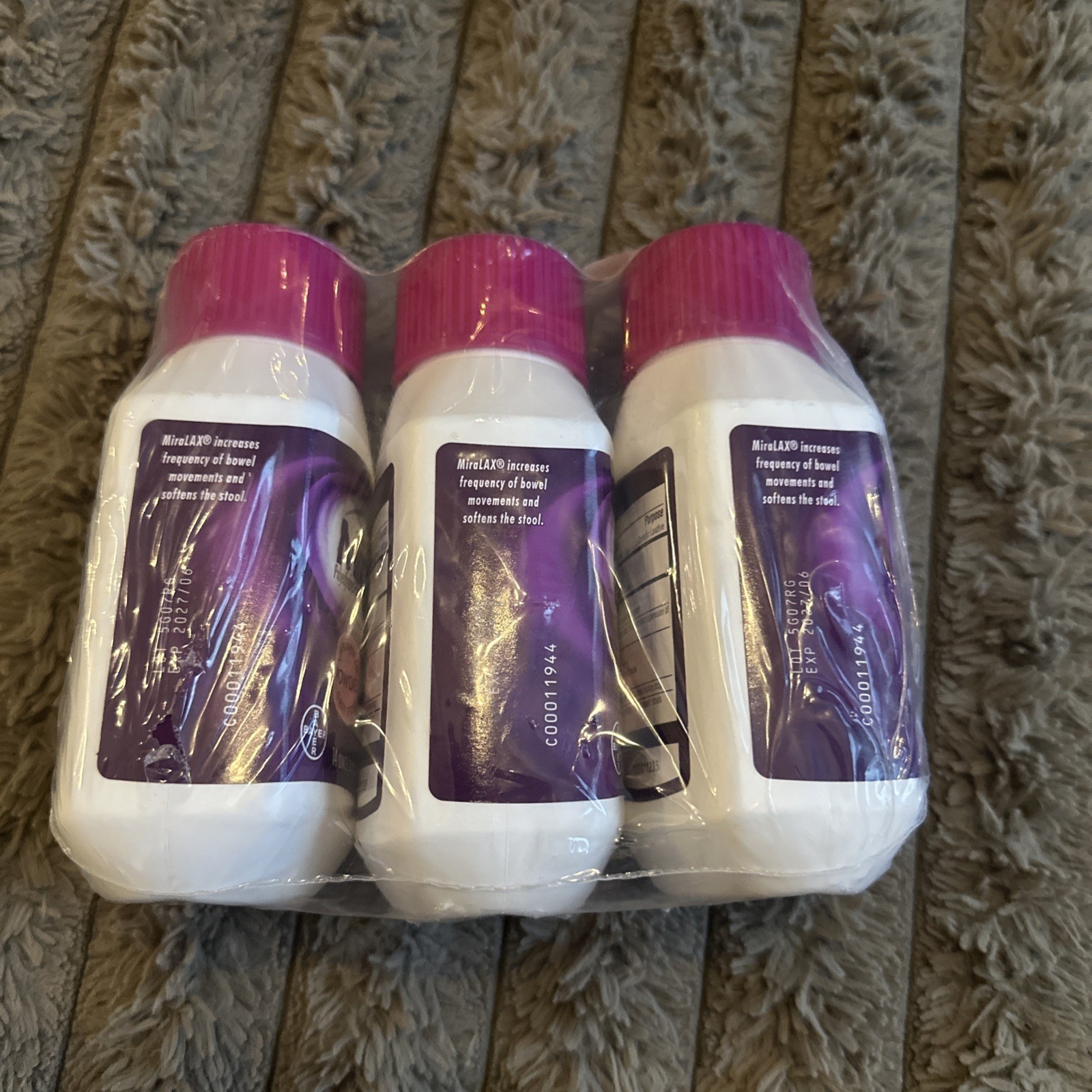 MiraLAX Gentle Constipation Relief Laxative Powder with Stirre, PEG 3350- 3 Pack