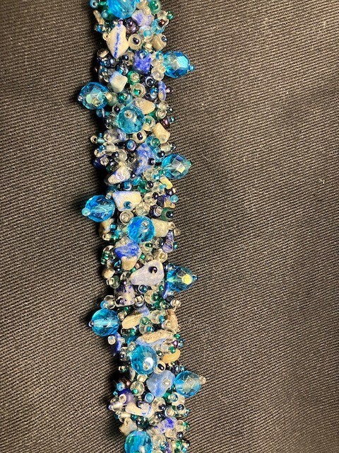 Aqua beaded confetti bracelet