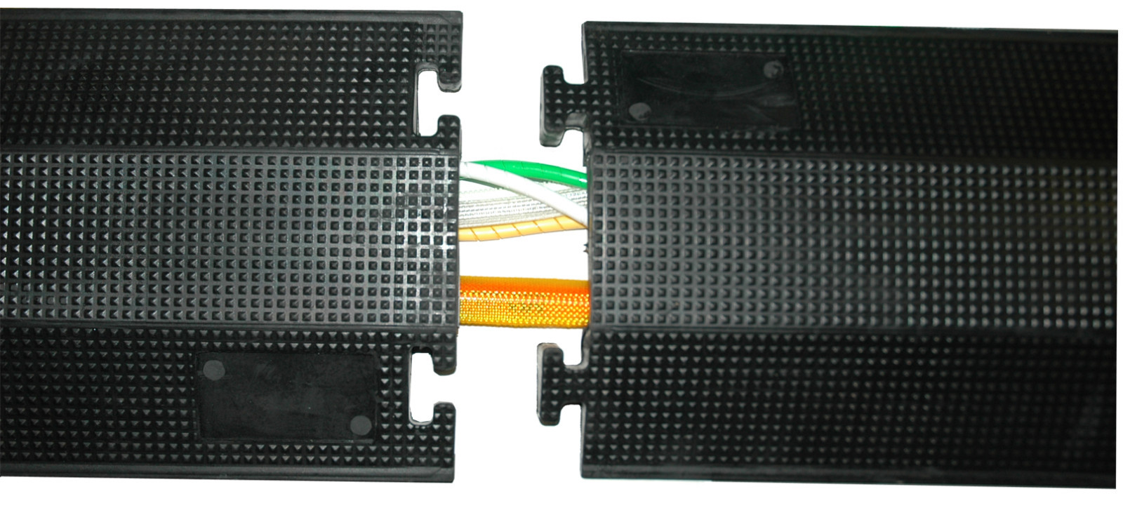Medium Sized Rubber Drop Over Cable Cover - 48" Length - Black, Yellow, Orange