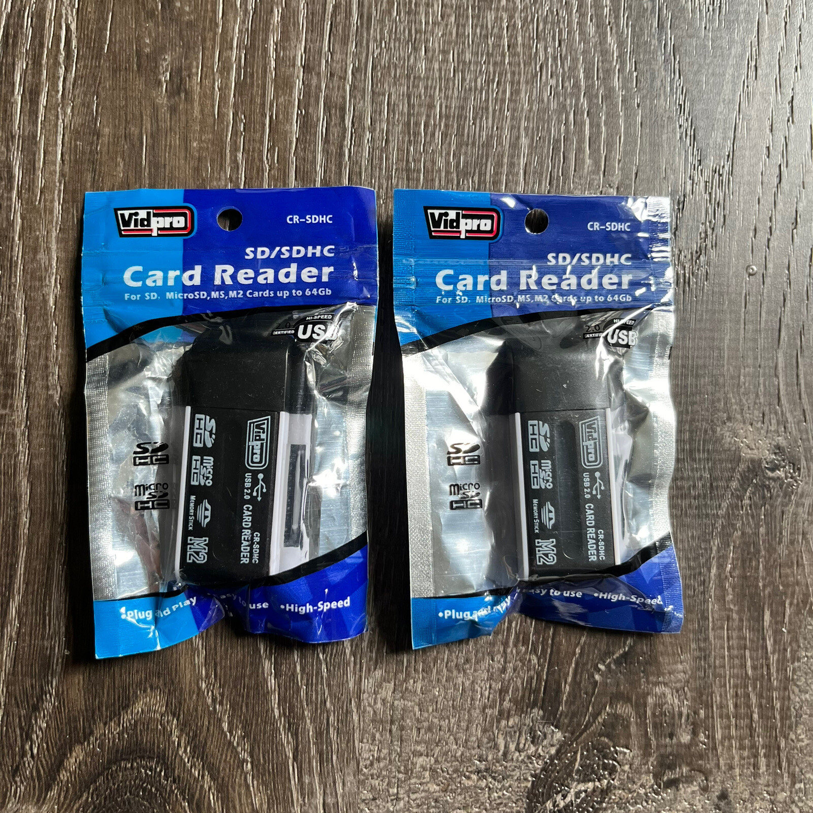 Vidpro CR-SDHC Card Reader for SD & Micro SD Cards X 2