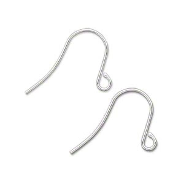 Ear Wire, 10 Silver Plated Brass 15mm Fishhook with Open Ball Loop Earrings