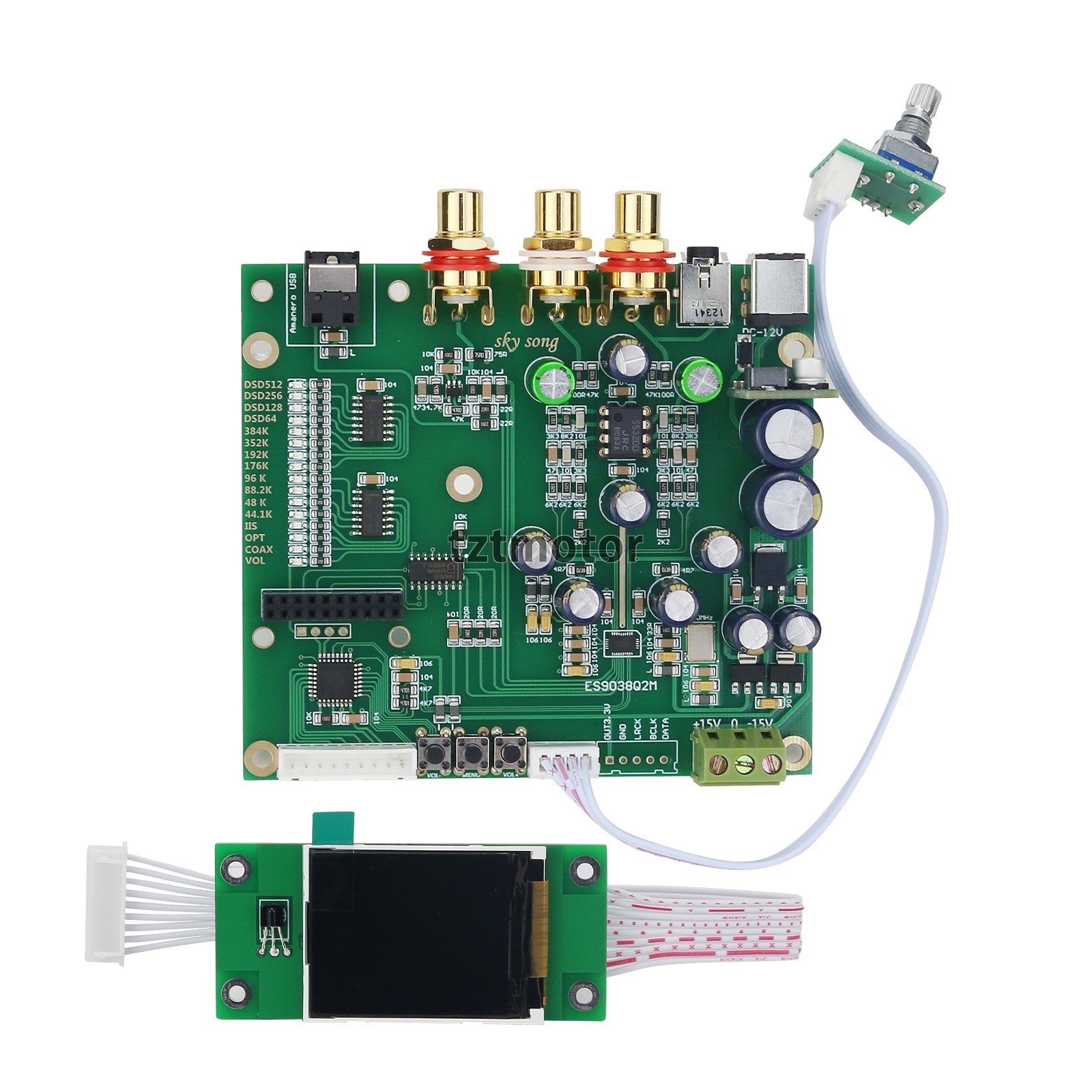Sky Song ES9038Q2M DAC Board Decoder Board+Gold-plated RCA without USB Interface
