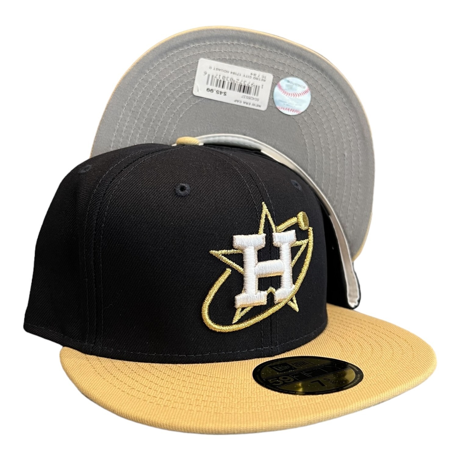 New Era Houston Astros 2 Tone 59FIFTY Fitted Hat Cap Navy Blue 7 3/4
