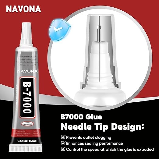 B-7000 Glue Clear 4 Pack – 15ml Jewelry Rhinestone Fabric Phone Repair Adhesive