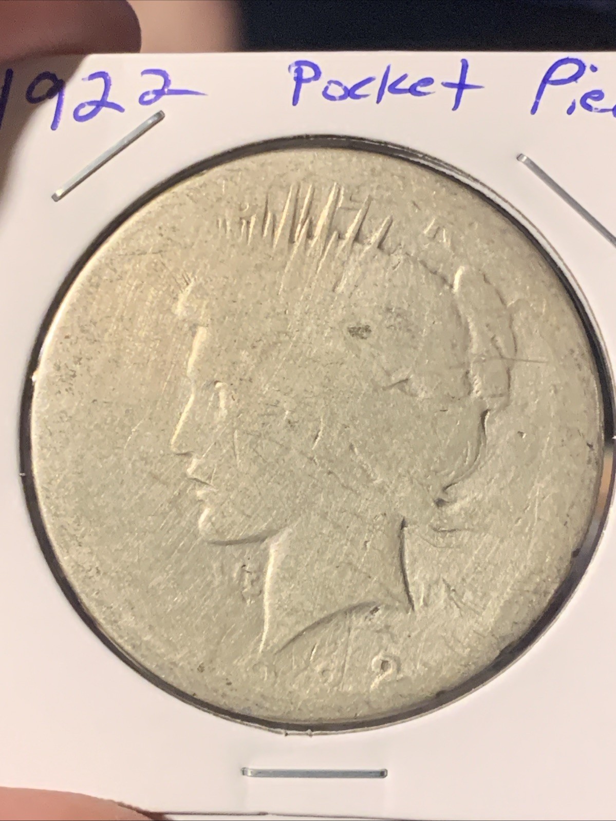 1922-P Peace Dollar Low Ball  Slick Pocket Piece Bullion-90% Silver