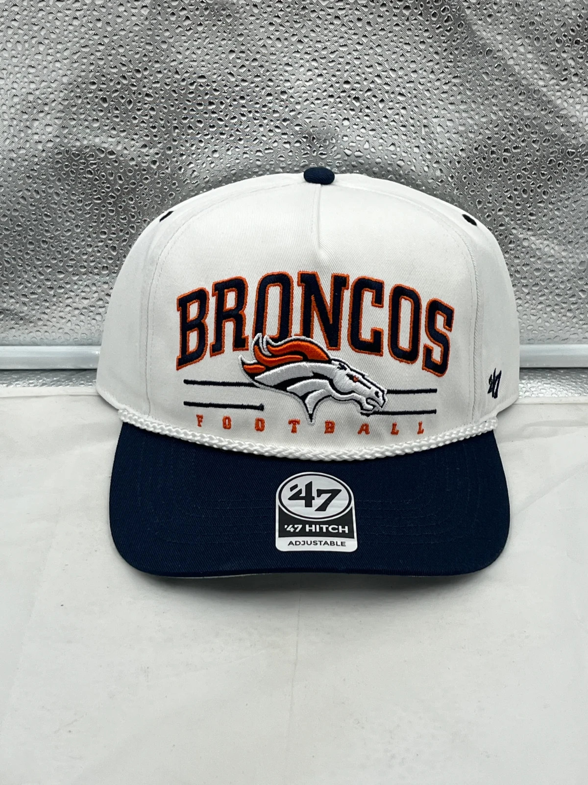 Denver Broncos NFL '47 White TT Roscoe Hitch Rope Snapback Adjustable Hat