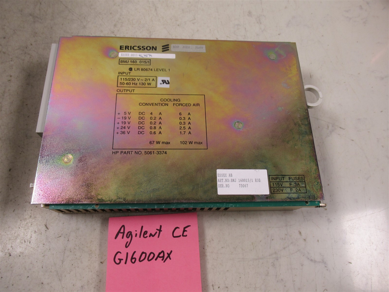 Ericsson Essex 0015 BMJ 160015/1 Power Supply Module for Agilent and HP