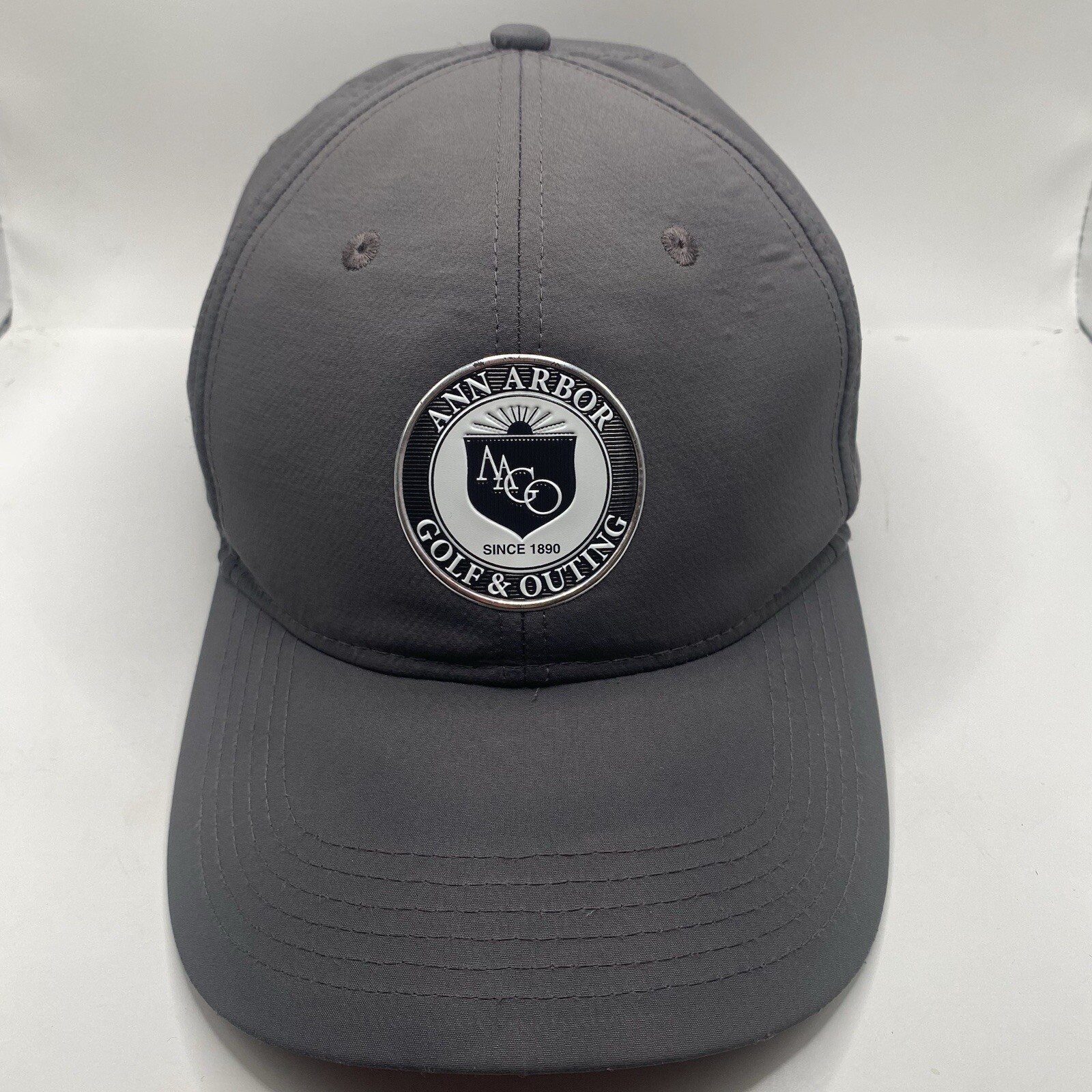 Ann Arbor Golf & Outing Hat Adjustable Golf Hat Strapback Gray Drifit Cleaned