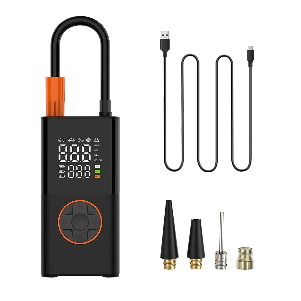 Portable Mini Air Pump – Wireless Digital Tire Inflator for Car & Bike Tires