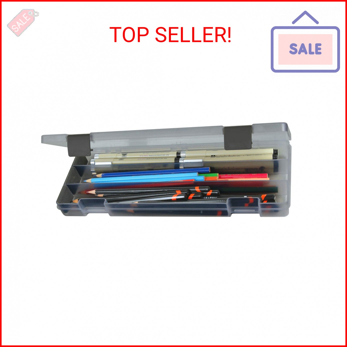 ArtBin 6900AB Pencil Utility Box, Art & Craft Organizer, [1] Divided Storage Box