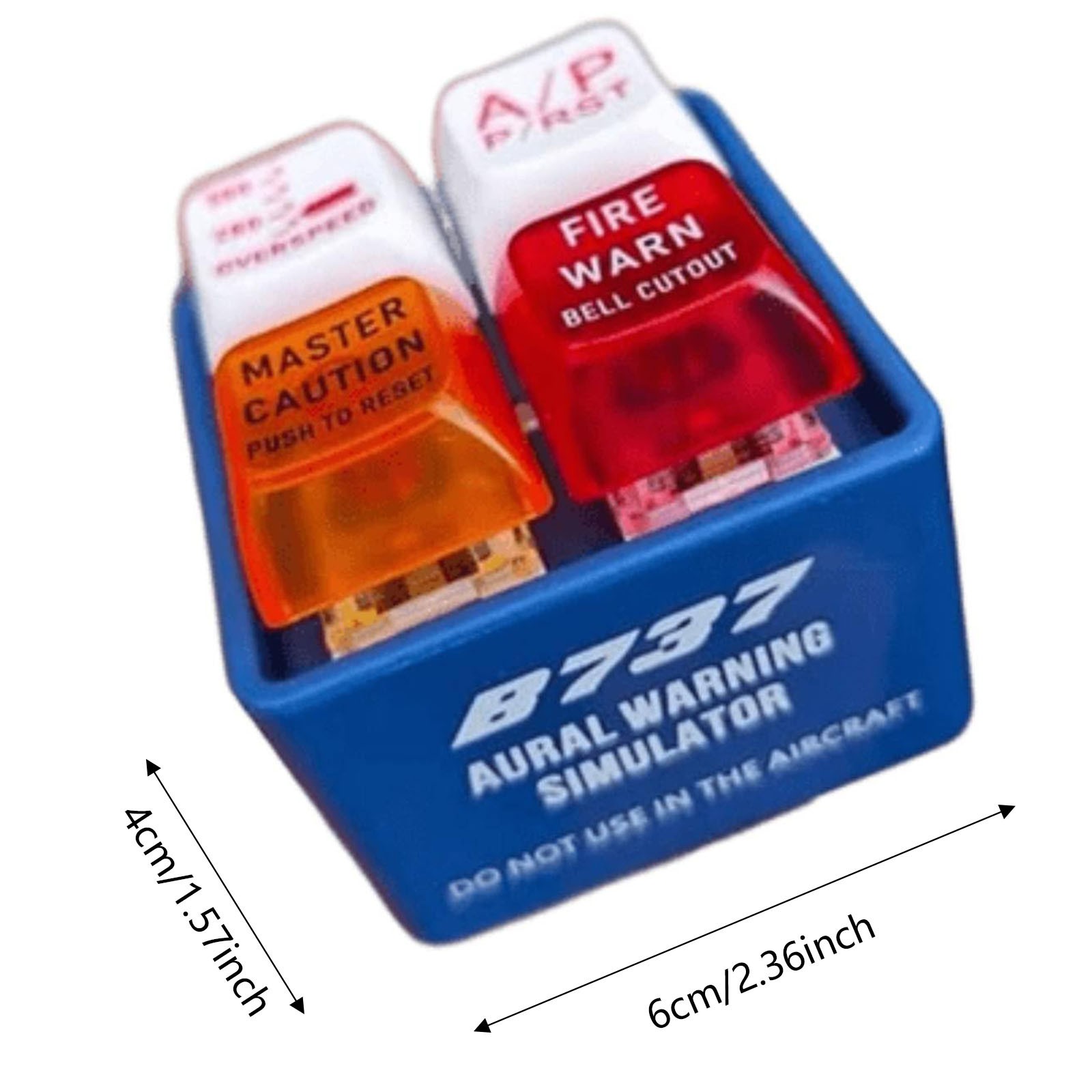 Aviation Cockpit Button Keychain Warning Sound Simulator LED Emergency Alert