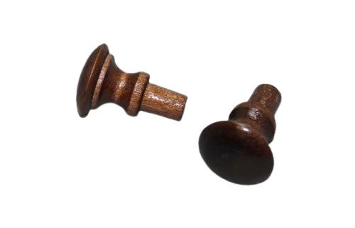 3/4" Wood Piano Desk Knobs Peg End - Walnut Finish