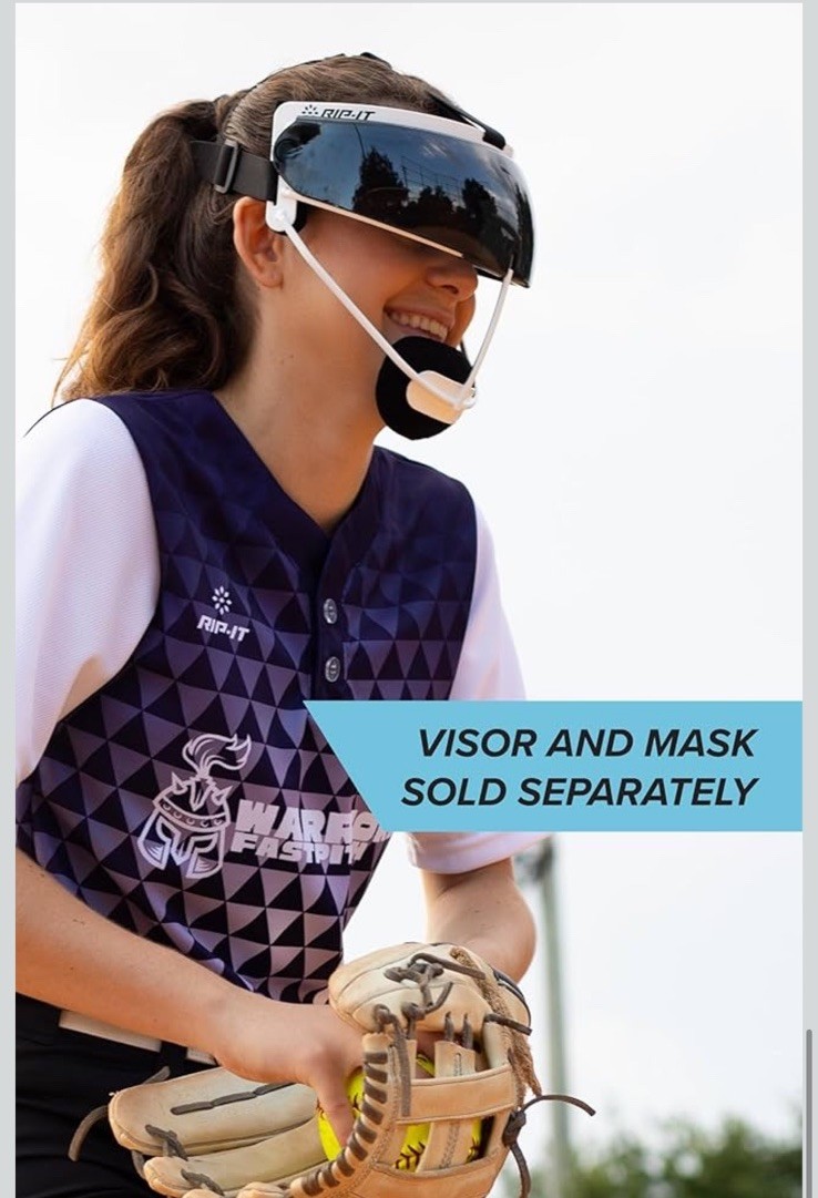 Pre-Owned RIP-IT Softball Fielder's Face Mask Visor Smoke Gray with Cloth Box