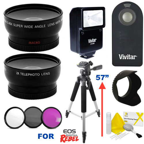 FISHEYE LENS + MACRO LENS + ZOOM LENS +57" TRIPOD FILTER KIT FOR CANON T5 T6 6D